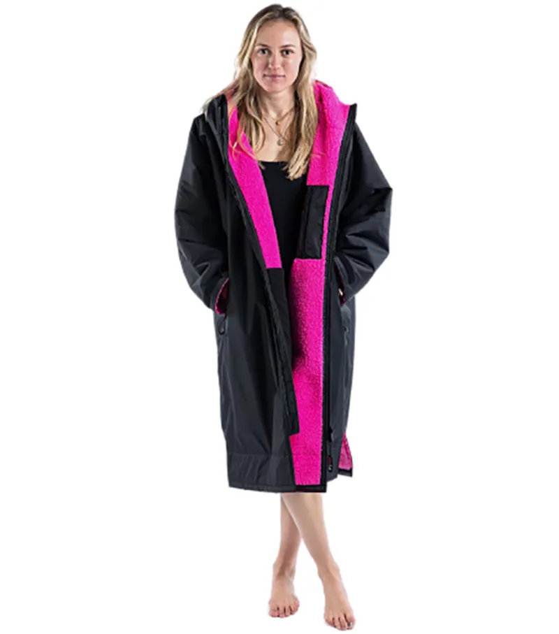 Dryrobe Adult Advance Long Sleeve Change Robe V3 Medium Black/Pink-2